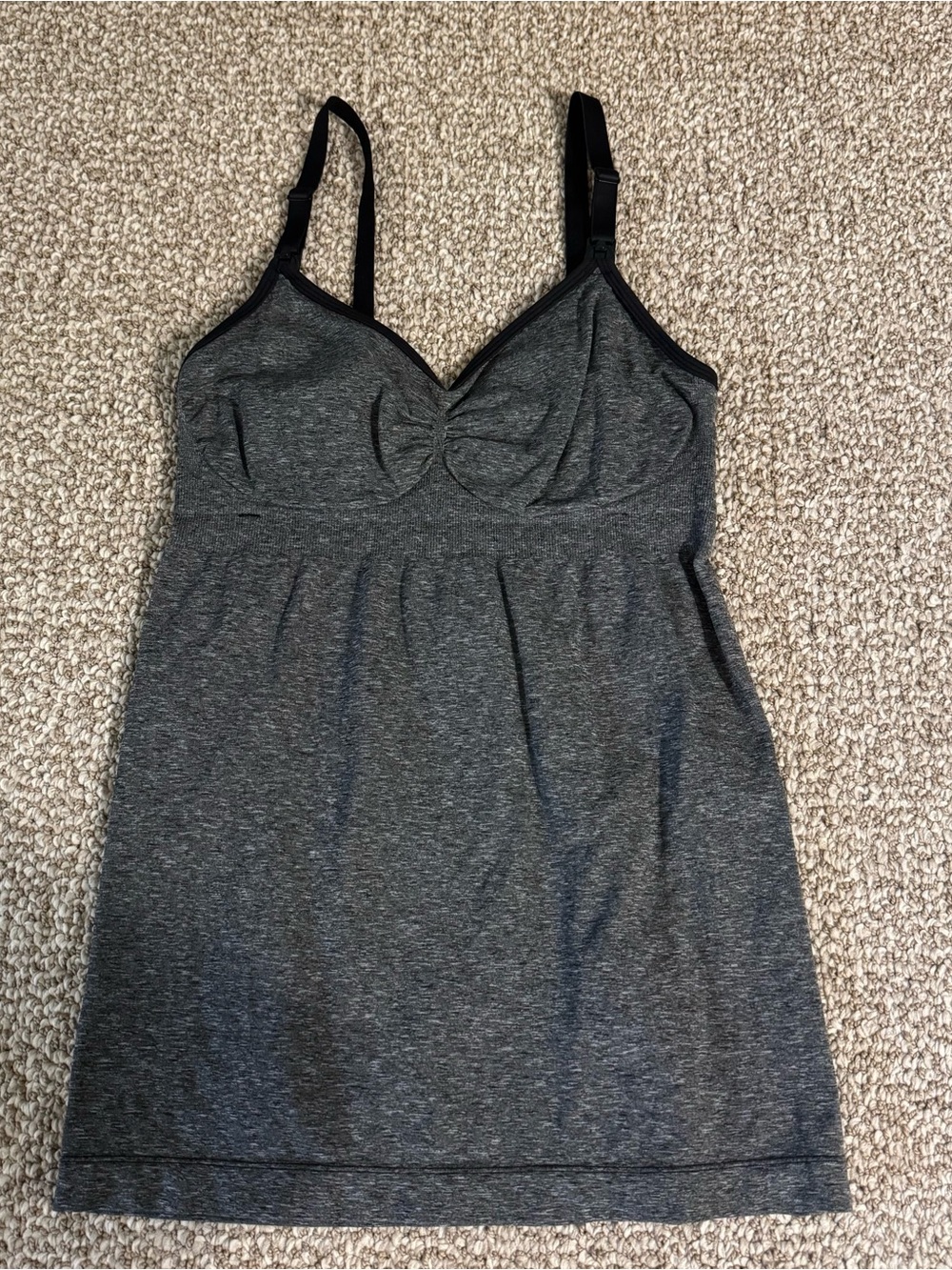 Bravado Designs Basics Nursing Tank Top Gray Built-In Bra Size Medium
